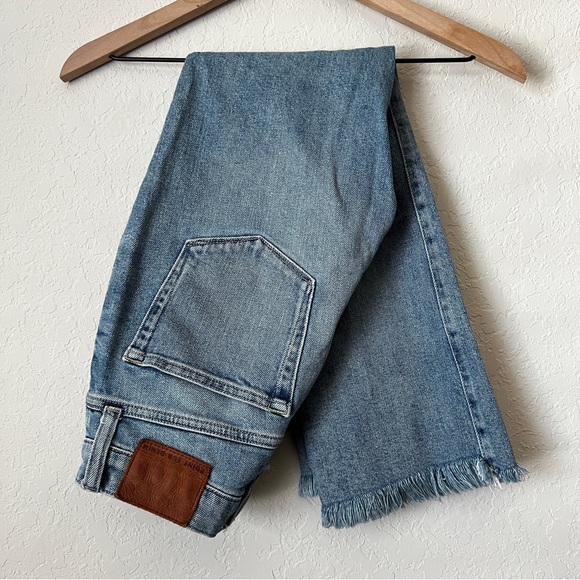 Point Sur Denim Denim - POINT SUR DENIM Jeans J. Crew AF795 White Washed High Waist Cropped Raw Hem 26